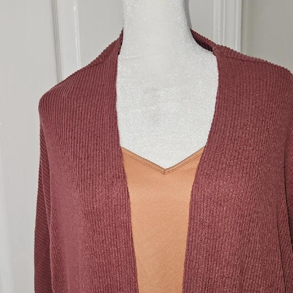 Torrid Sleep Women's Rose Brown Super Soft Ribbed Lounge Cocoon Cardigan 1X